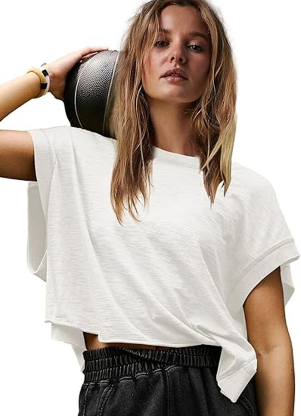 Cali Sport Workout Top Women's XL White Open Back Backless Short Sleeve Baby Tee